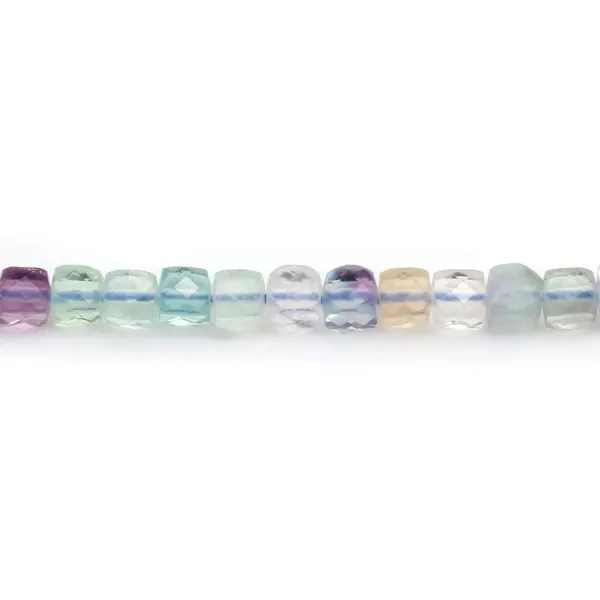 Multicolored tourmaline, in round and flat faceted shape, 4mm x 40cm