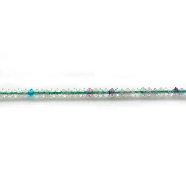Fluorite rondelle boulier facette 2x3mm sur fil 39cm