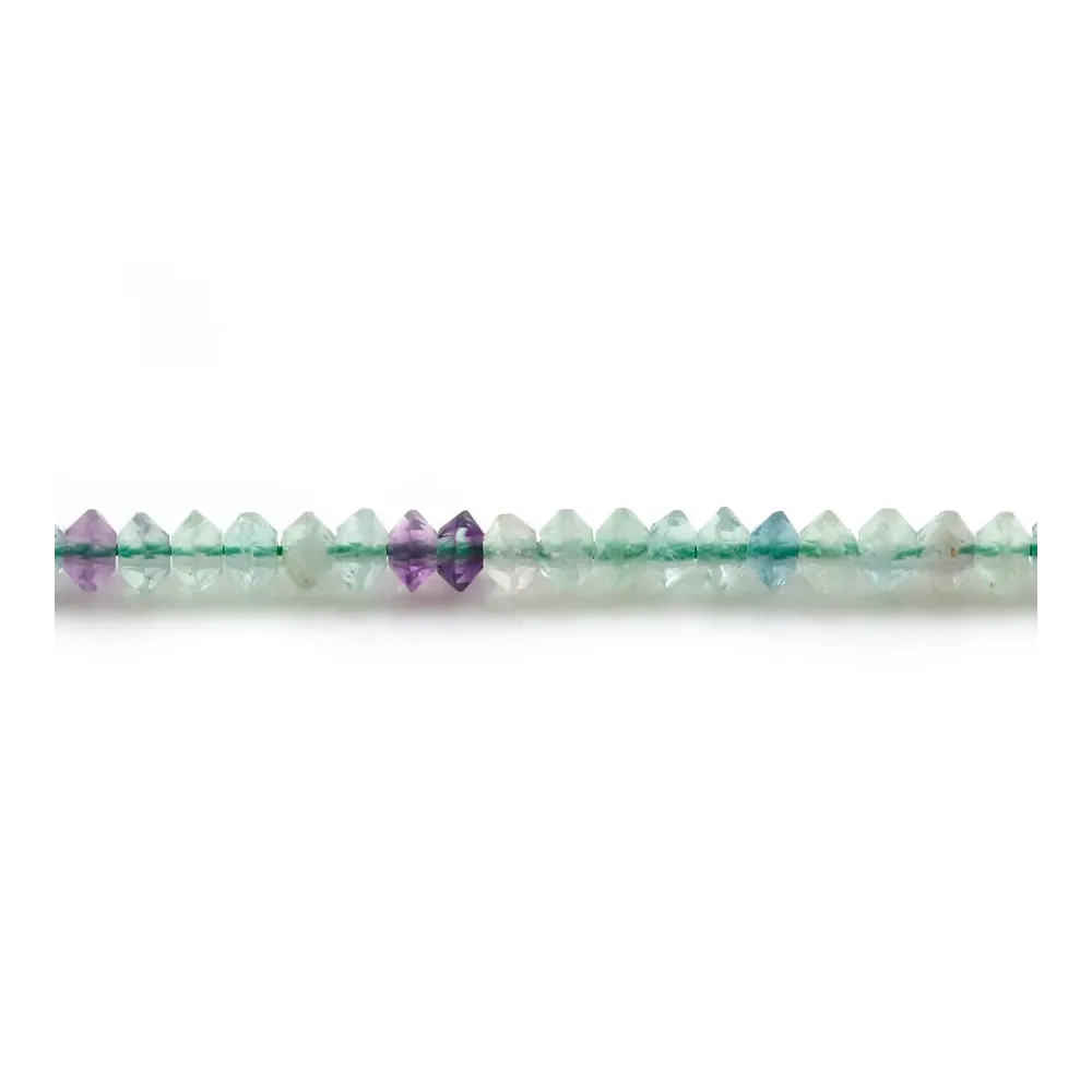Fluorite rondelle boulier facette 2x3mm sur fil 39cm
