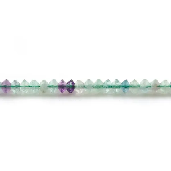 Fluorite rondelle boulier facette 2x3mm sur fil 39cm