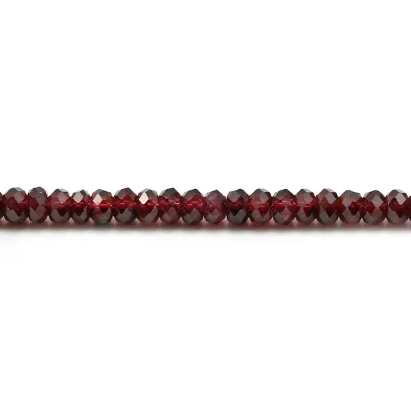 Garnet burgundy, in the shape of a faceted roundel, 2.5x4mm x 10pcs