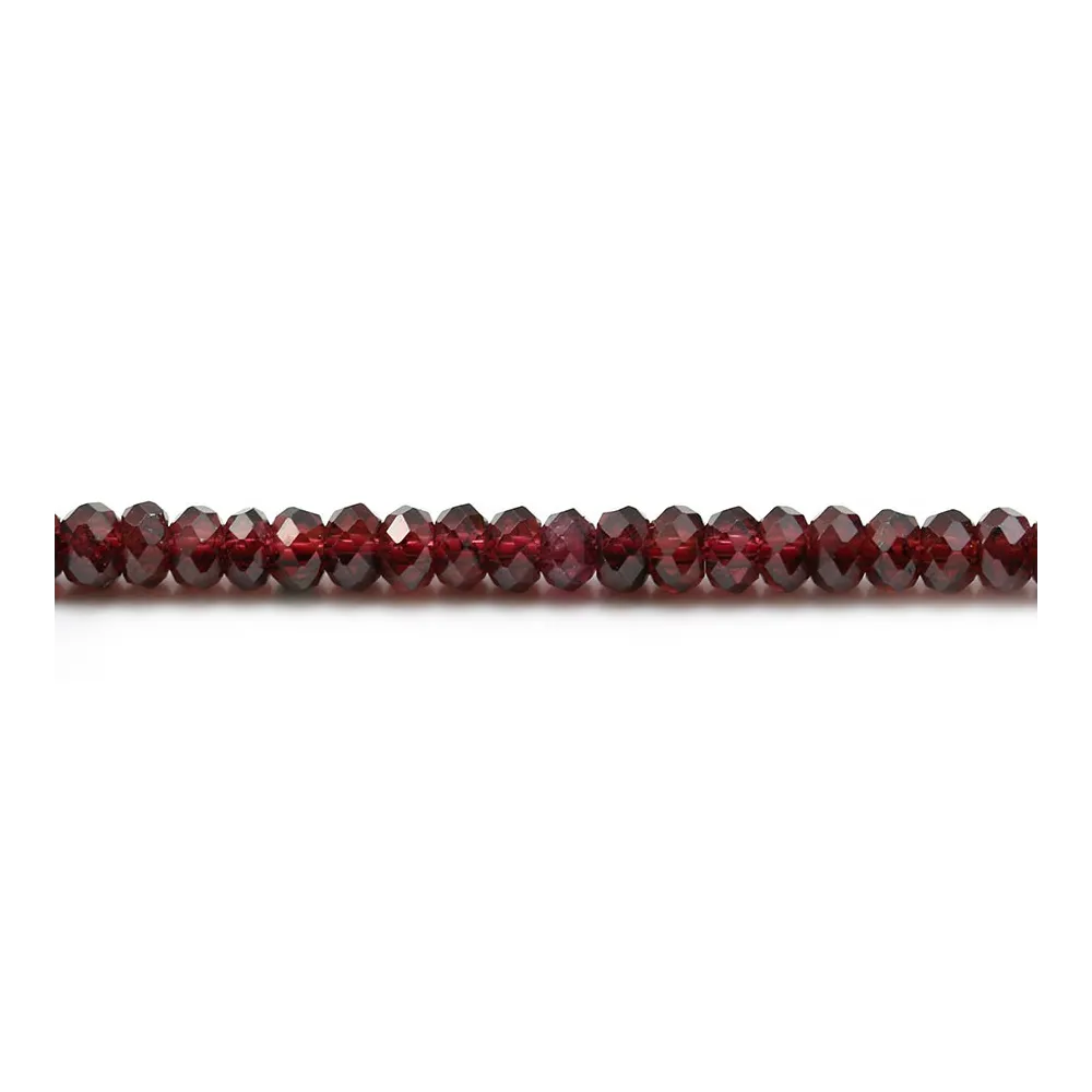 Grenat bordeaux, en forme de rondelle facetté, 2.5x4mm x 10pcs