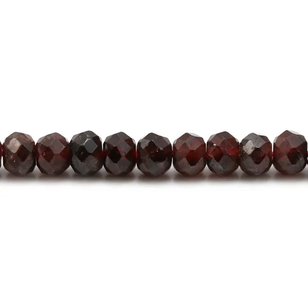 Grenat rondelle facette 3x5mm x 40cm