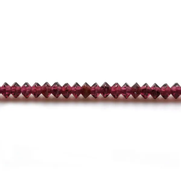 Grenat rondelle boulier facette 2x3mm sur fil 39cm