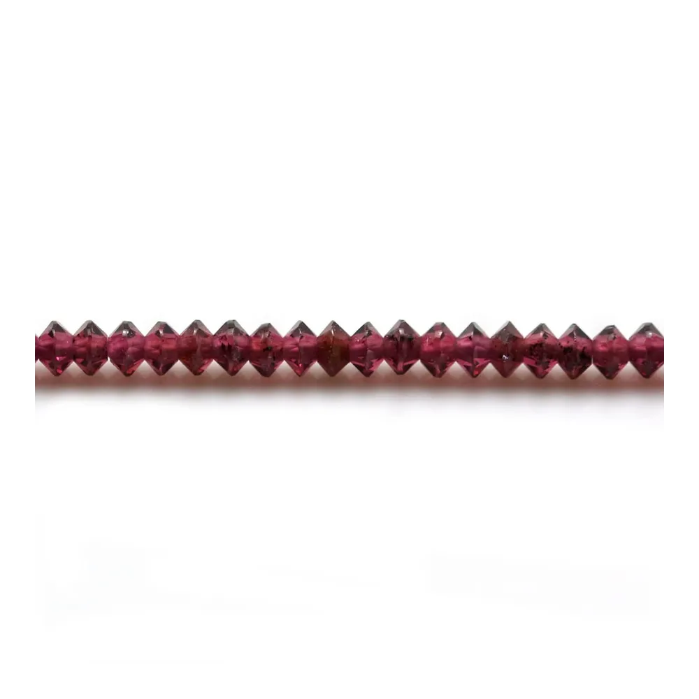 Grenat rondelle boulier facette 2x3mm sur fil 39cm