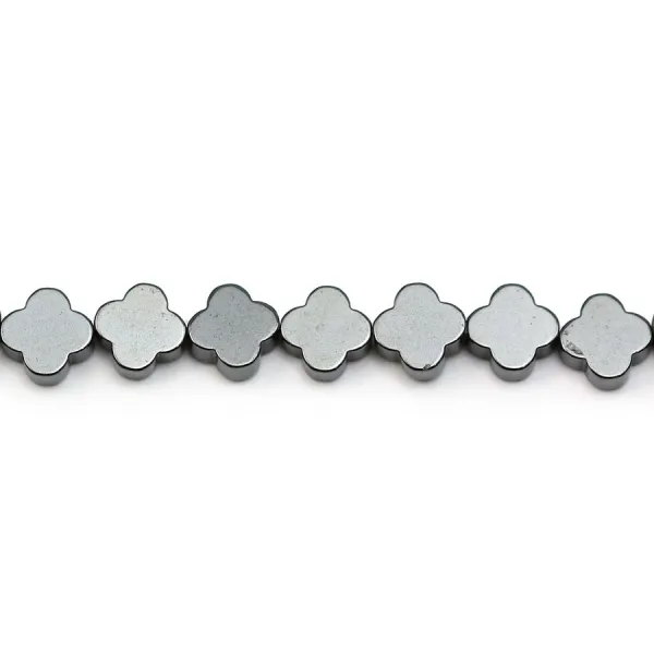 Hématite trèfle 8mm x 40cm