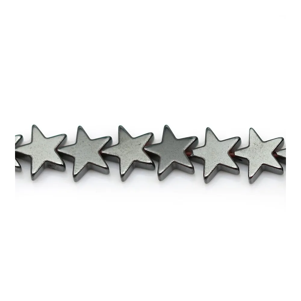 Hematite, in shape of a star, 8mm x 40 cm