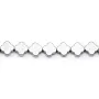 Hématite argenté trèfle 8mm x 40cm