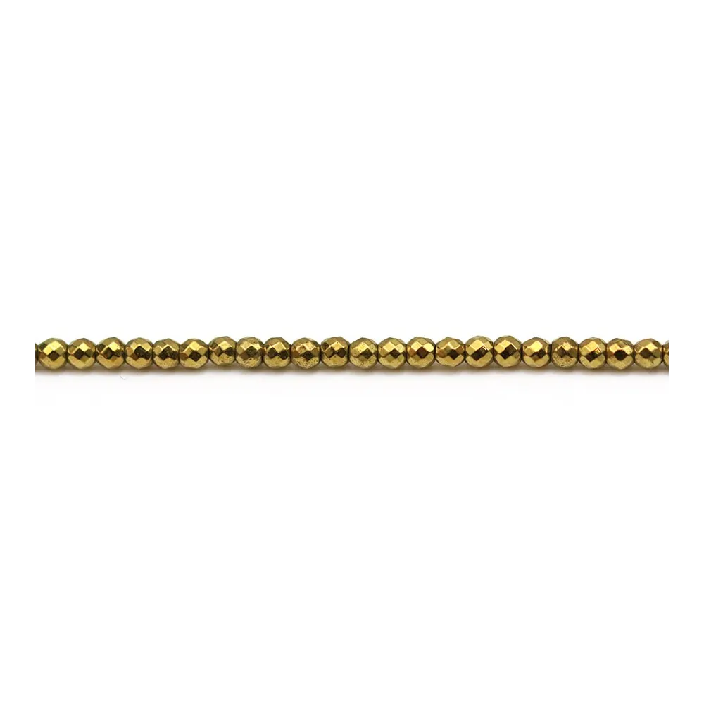 Hematite golden faceted round 2mm x 40 cm