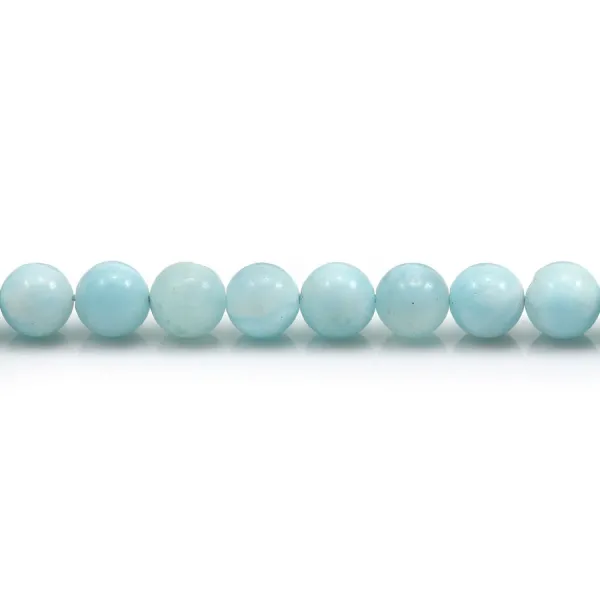 Hemimorphite de couleur bleu clair, 6mm x 39cm