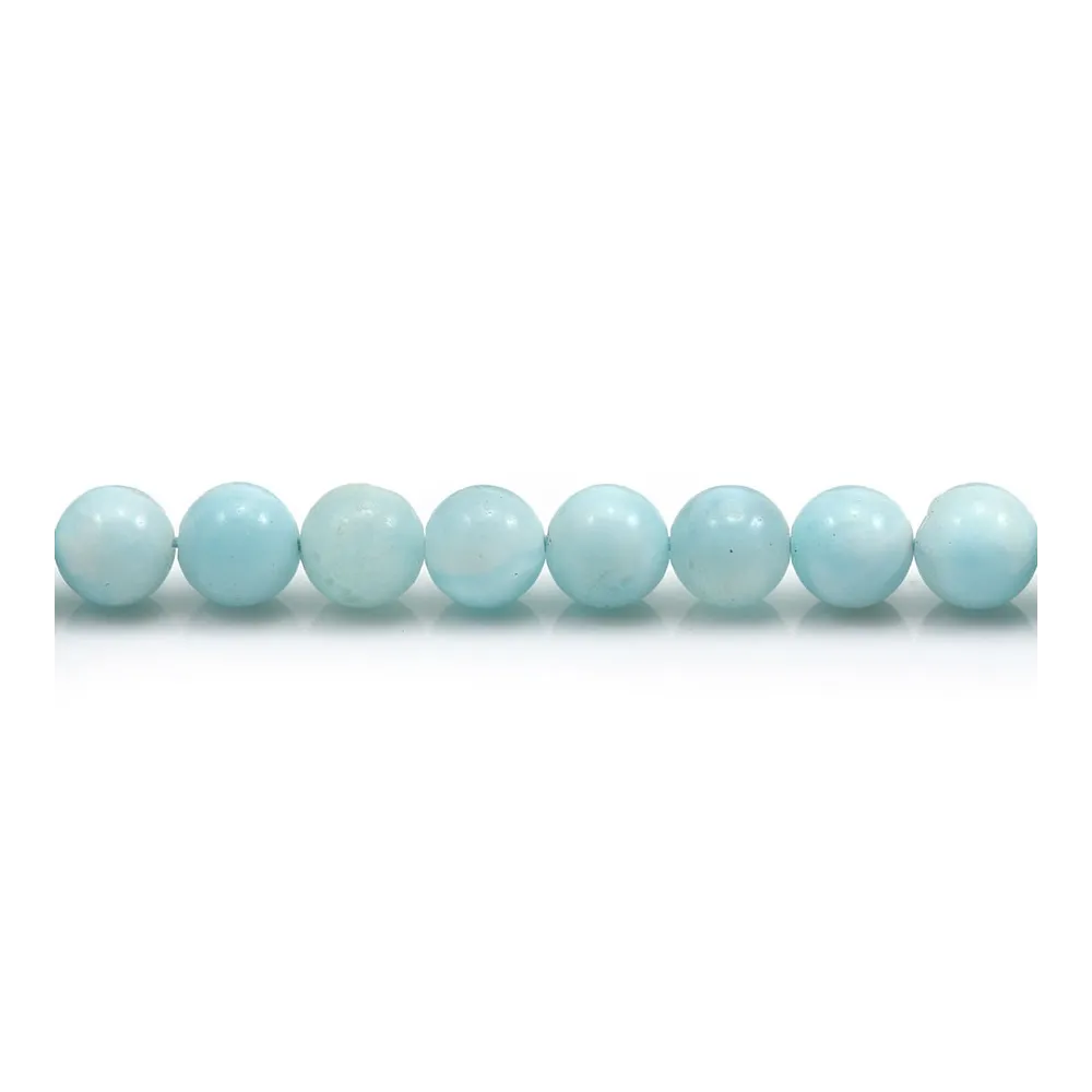 Hemimorphite de couleur bleu clair, 6mm x 39cm