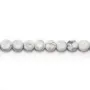 White howlite, in the shape of round and flat pearls, 4 * 6mm x 40cm