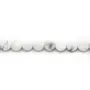 White howlite, in the shape of round and flat pearls, 6mm x 40cm