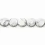 Howlite, de forme ronde facetté et plate, 10mm x 40cm