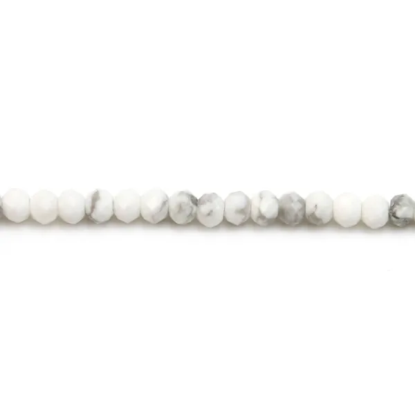 Howlite rondelle facette 2x3mm x 20pcs