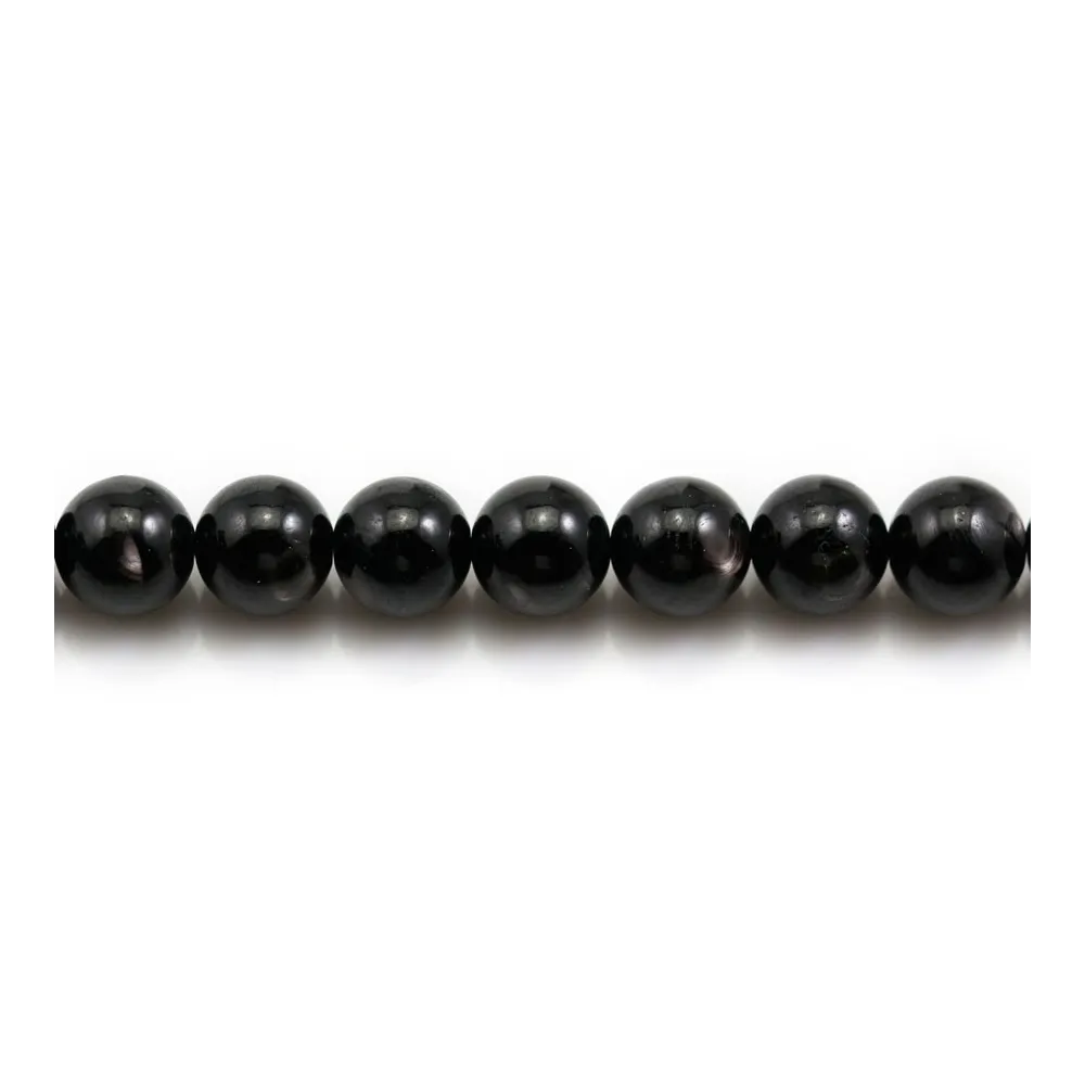 Hypersthene, en forme de rond 8mm x 39cm
