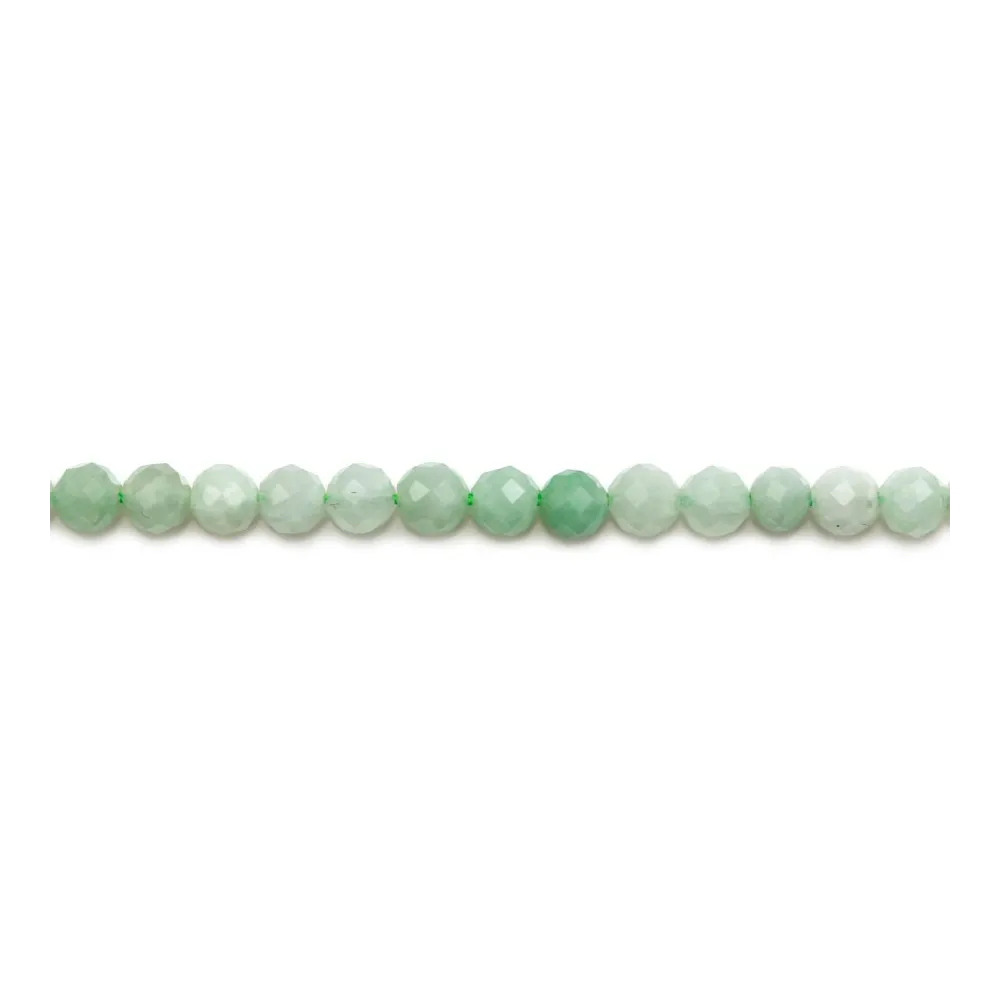 Jade nature de forme ronde facette 3mm x 20pcs