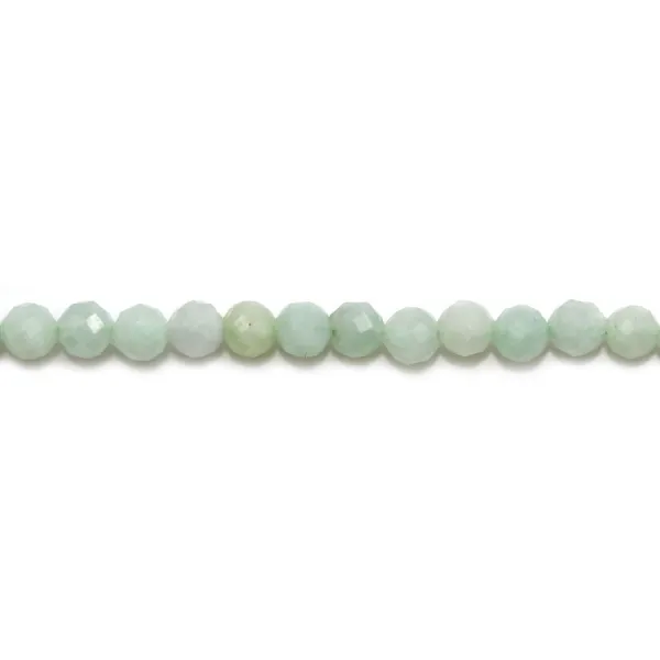 Jade nature de forme ronde facette 4mm x 14pcs