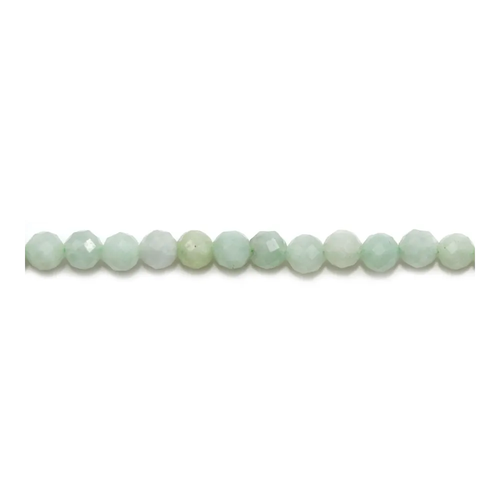 Jade nature de forme ronde facette 4mm x 14pcs