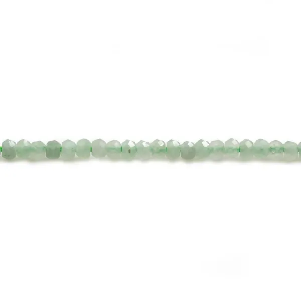 Natural jade, in the shape of a faceted roundel, 2x3mm x 39cm