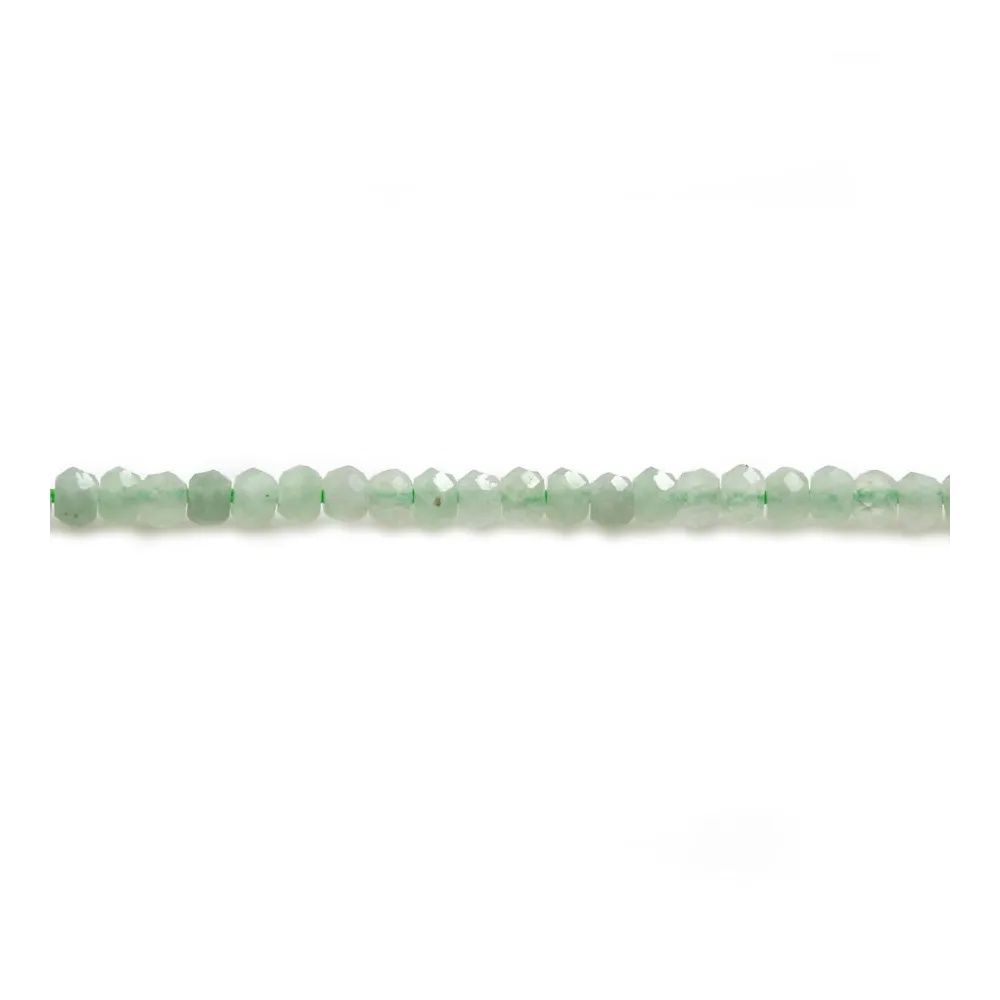 Jade naturel rondelle facette 1.5x2.0mm x 39cm