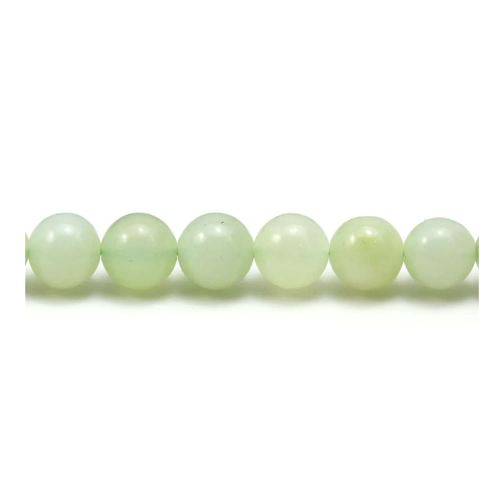 Jadeite in the round shape, measuring 8mm x 40cm