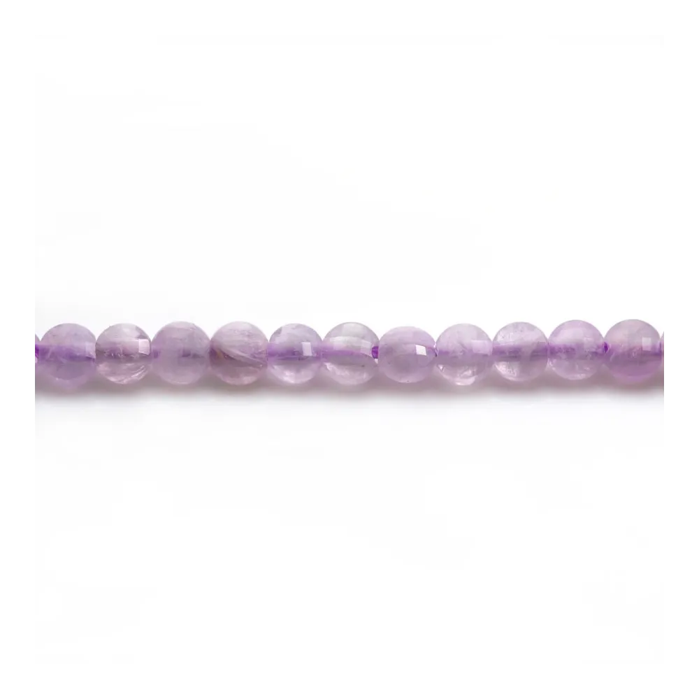 Jade violet rond plat facette 4mm x 40cm