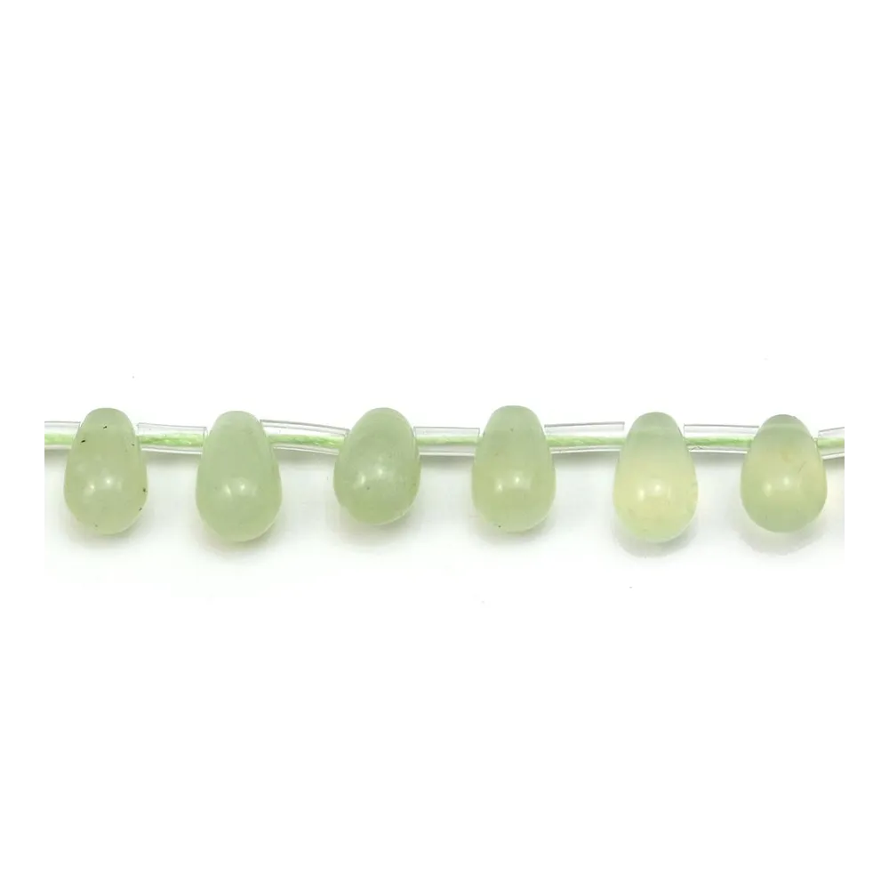 Jade jadeite, en forme de goutte, mesurant 6x9mm x 4pcs