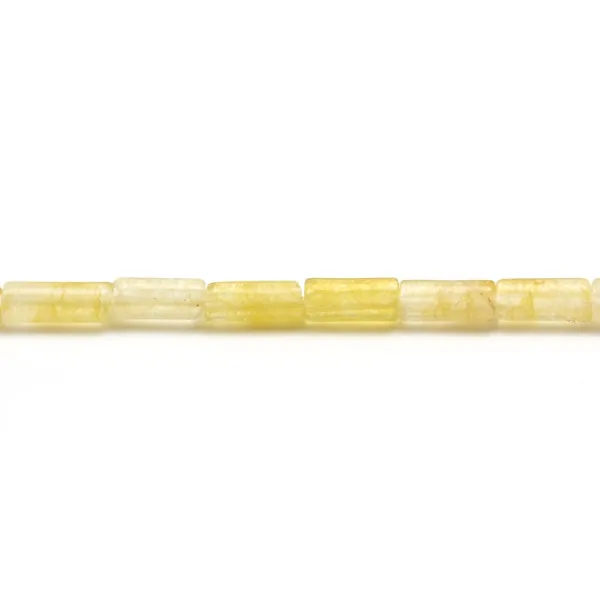 Jade amarelo, forma de tubo, 3,5x8mm x 40cm