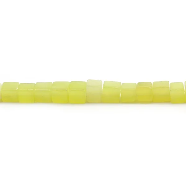 Jade lemon, en forme de cube 4mm x 39cm