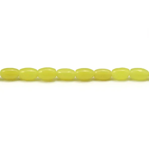 Jade couleur "lemon", en forme de tonnelet 4x6mm x 40cm