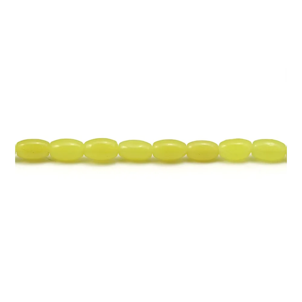 Jade couleur "lemon", en forme de tonnelet 4x6mm x 40cm
