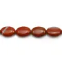 Jaspe de couleur rouge, de forme ovale, 10x14mm x 40cm
