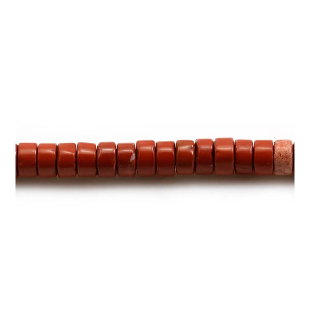 Jaspe rouge, forme rondelle 2x4mm x 39cm