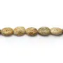 Jaspe paysage, de forme ovale, 10 * 14mm x 4pcs