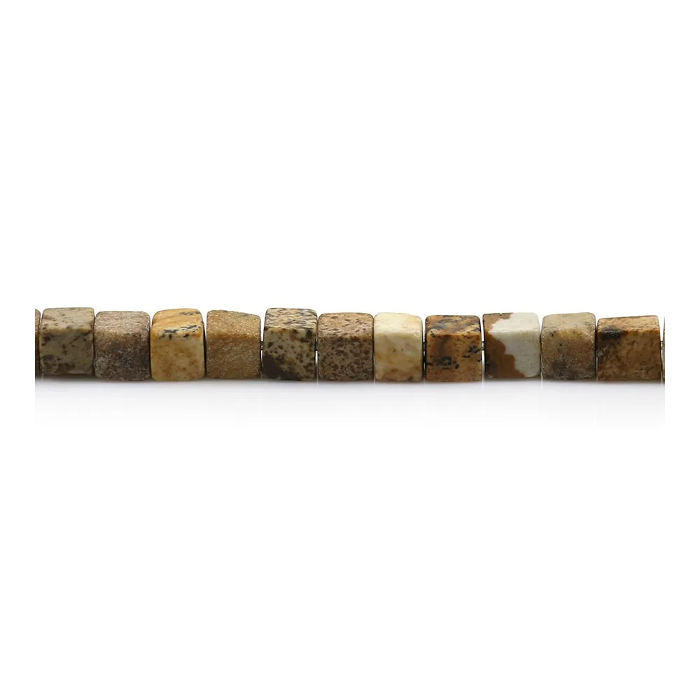 Jaspe paysage cube 4mm x 40cm