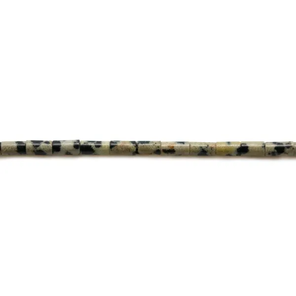 Jaspe peau de léopard , en forme de tube 2x4mm x 40cm
