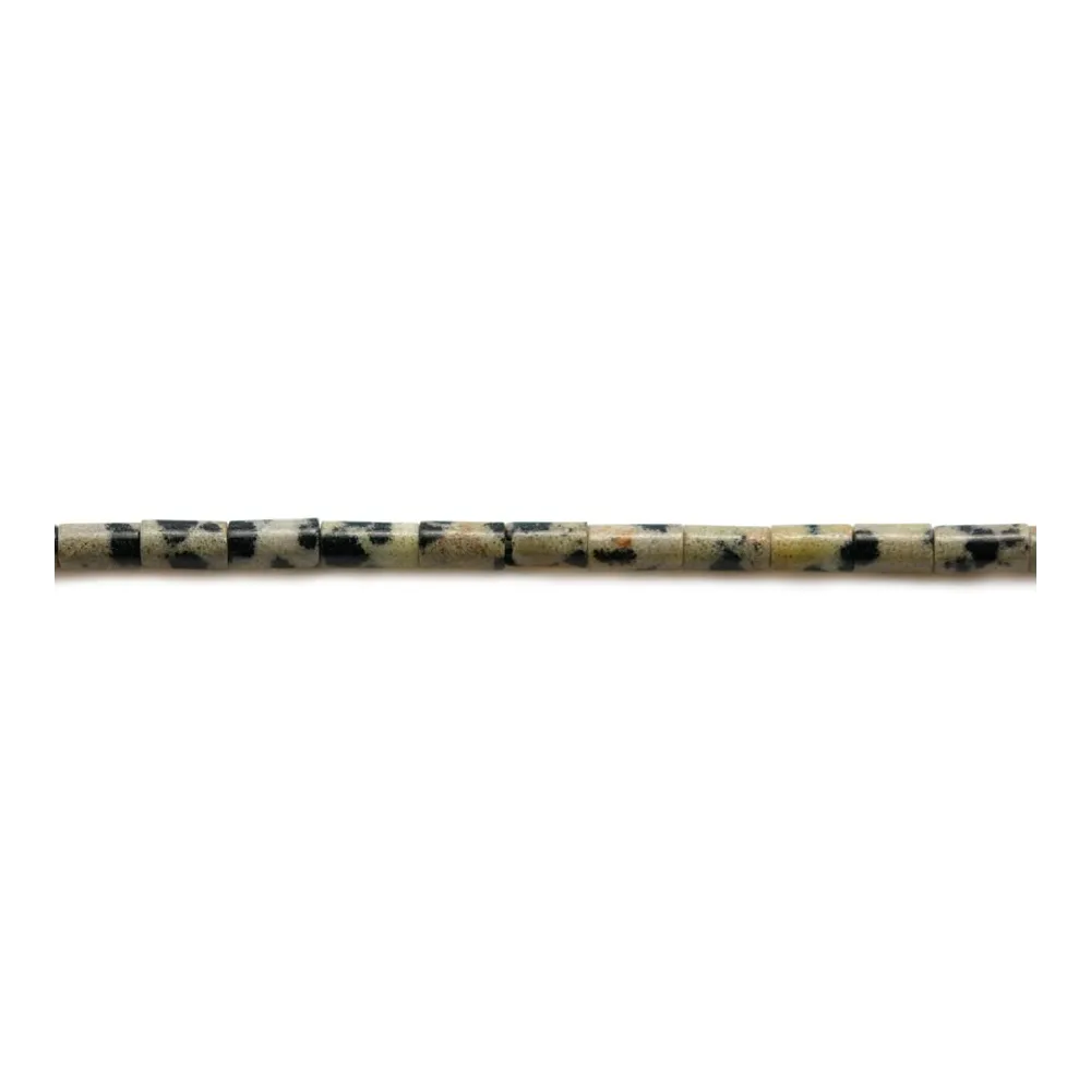 Jasper red leopard skin, in shape of a tube 2 * 4mm x 40cm