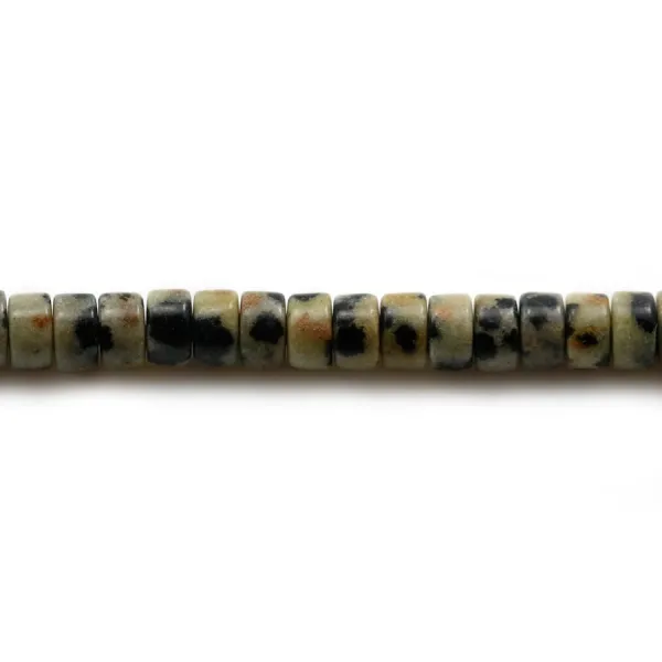 Jaspe dalmatien, en forme de rondelle 2x4.5mm x 39cm