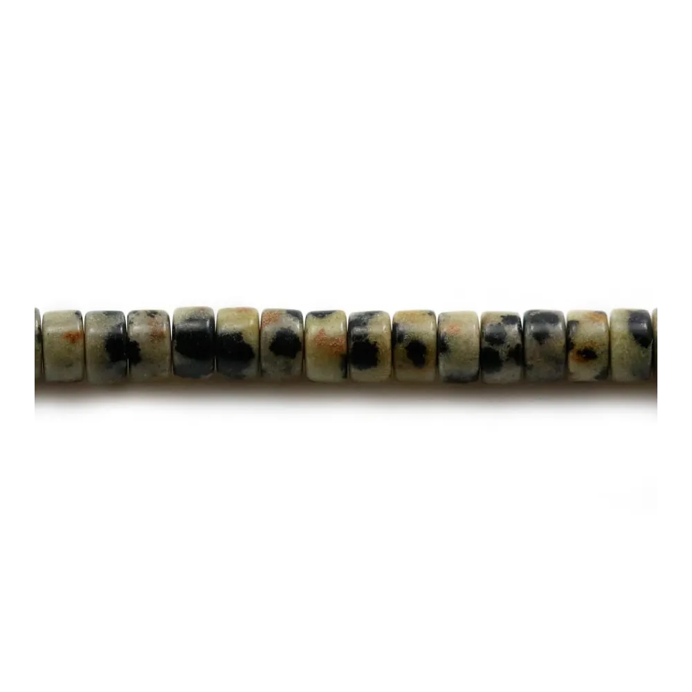 Jaspe dalmatien, en forme de rondelle 2x4.5mm x 39cm