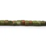 Jaspe unakite vert et rose, en forme de cube 4mm x 39cm