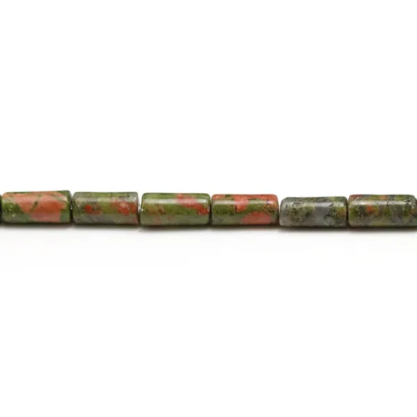 Unakite tube 4x8mm x 10pcs