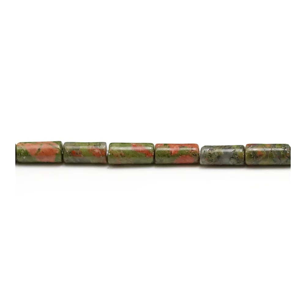 Unakite tube 4x8mm x 10pcs