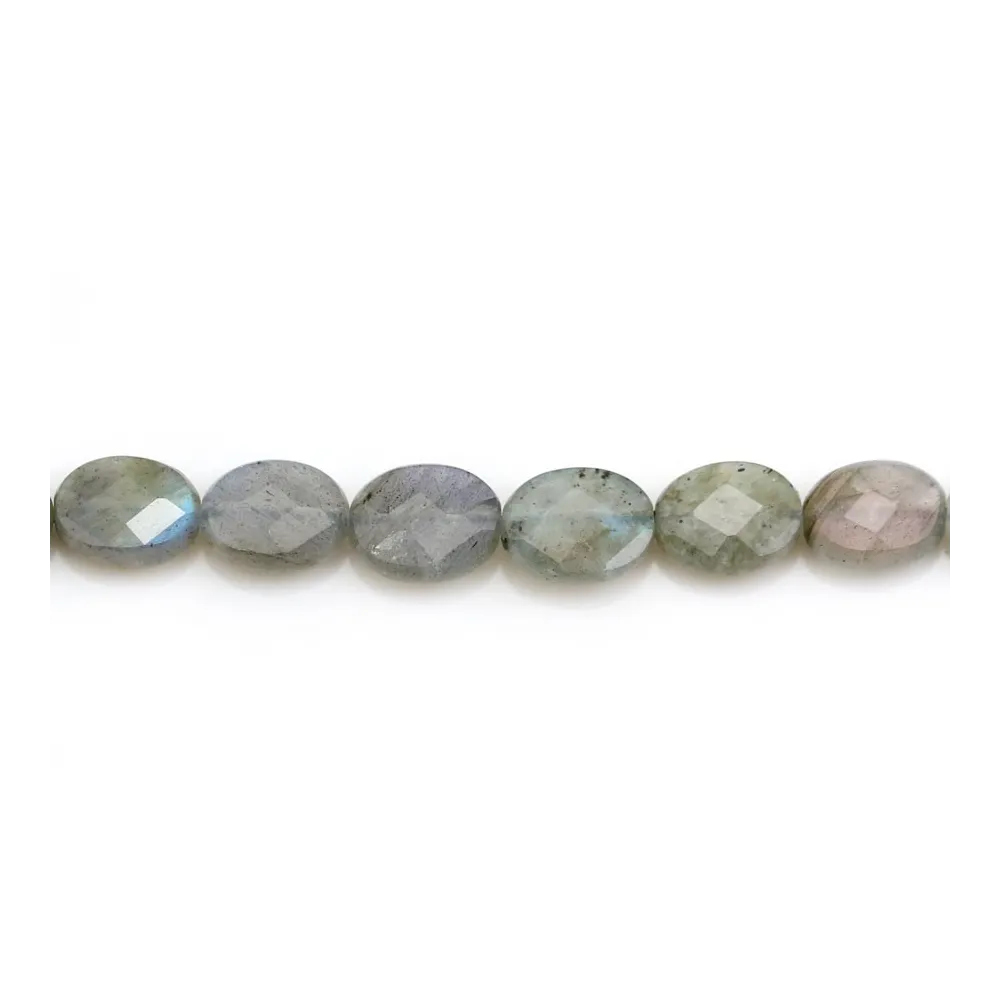 Labradorite faceted oval 6x8mm x 5pcs