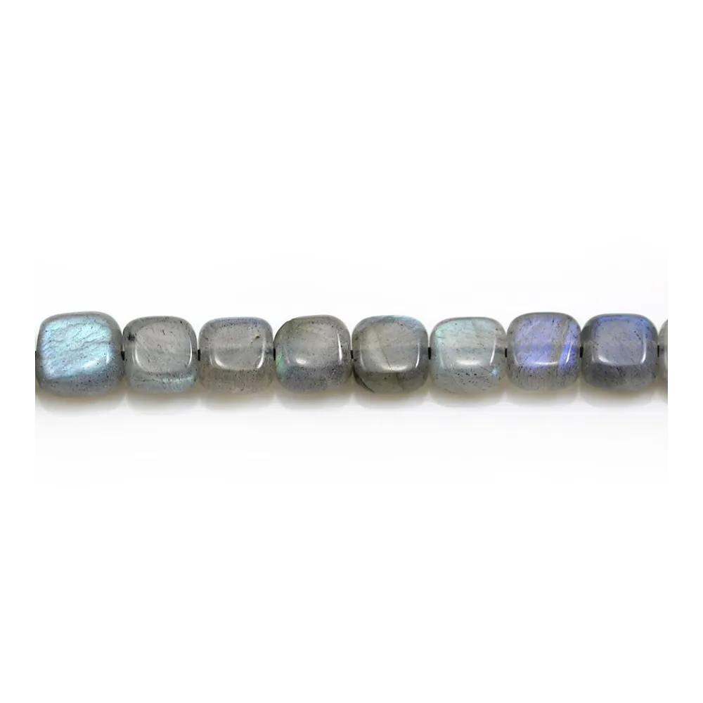 Labradorite grey, in a square shaped 6mm x 6 pcs