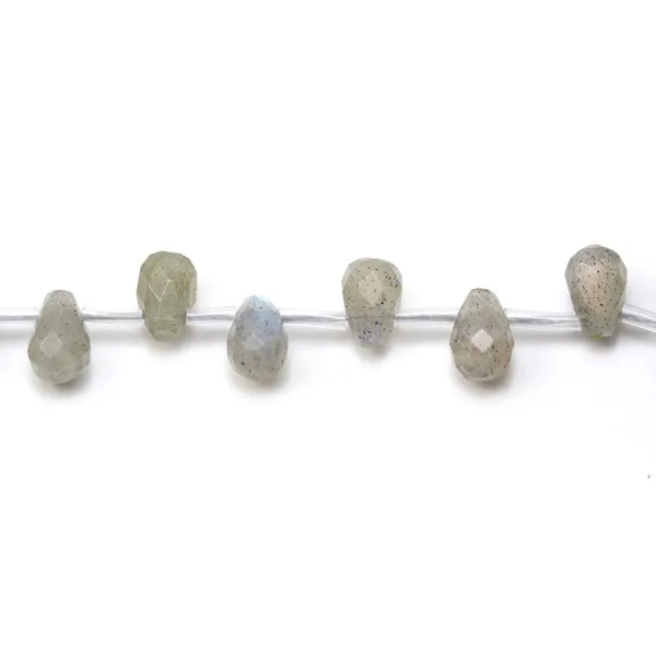 Labradorite Goutte facette  6x8mm x 5pcs