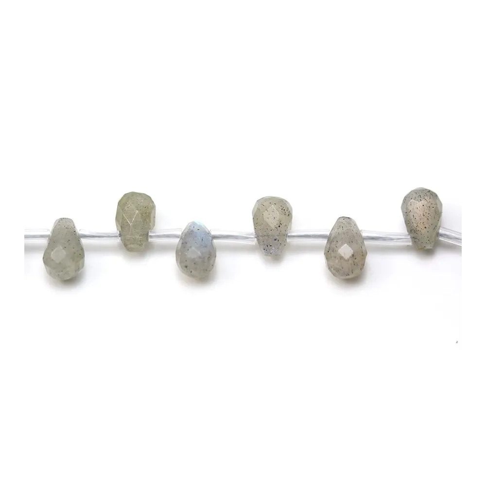 Labradorite Goutte facette  6x8mm x 5pcs