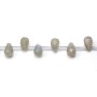 Labradorite faceted drop 6x8mm x 5pcs