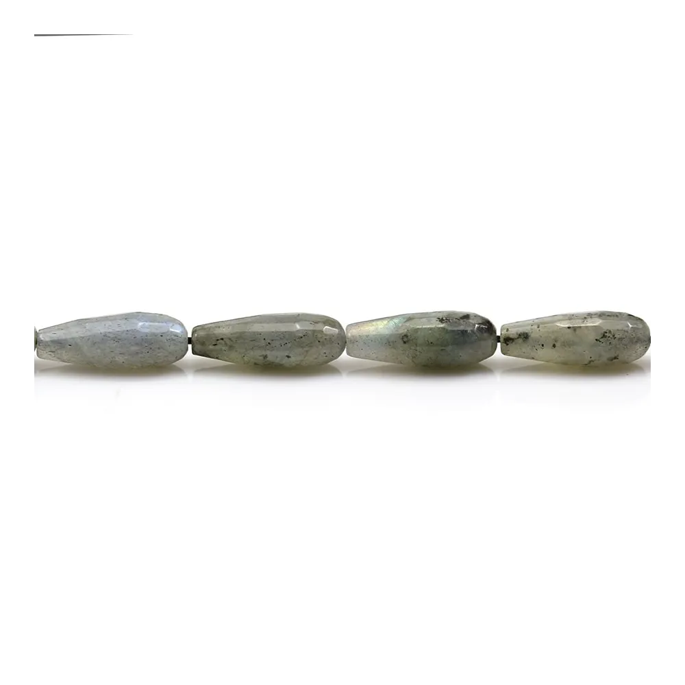 Labradorite grey, in a drop faceted shape, 6 * 16mm x 40cm