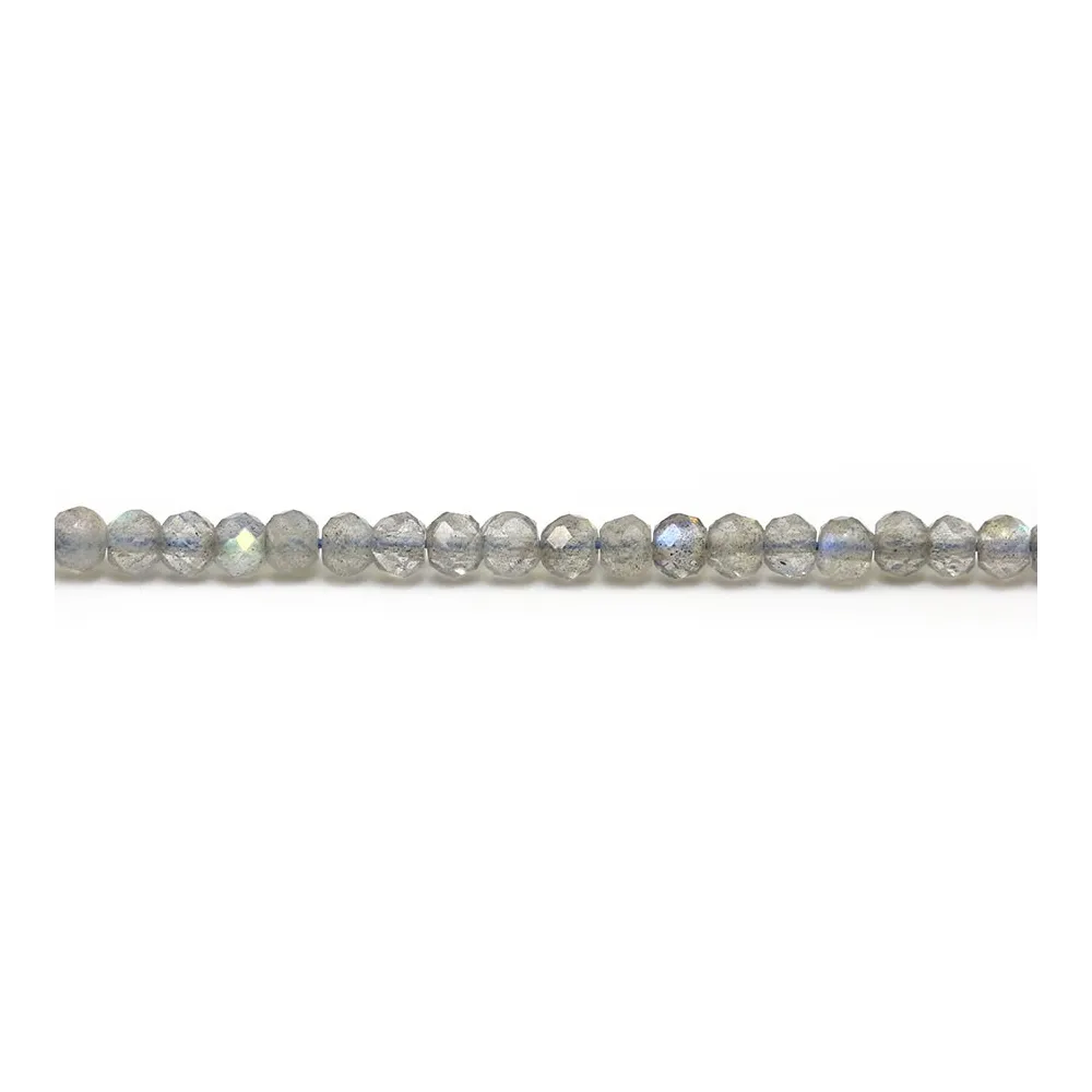 Labradorite rondelle facette 3x4mm x 4pcs